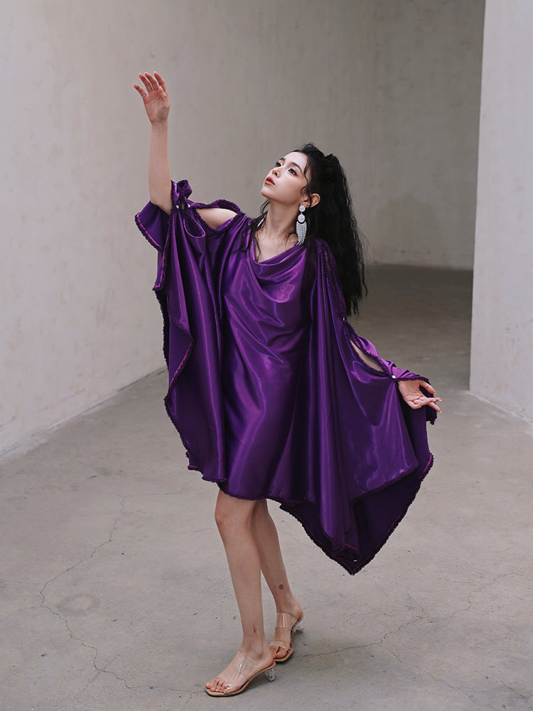 purple dress with shawl Purple Maxi Dress - Strapless Dress - Maxi Dress & Scarf Set