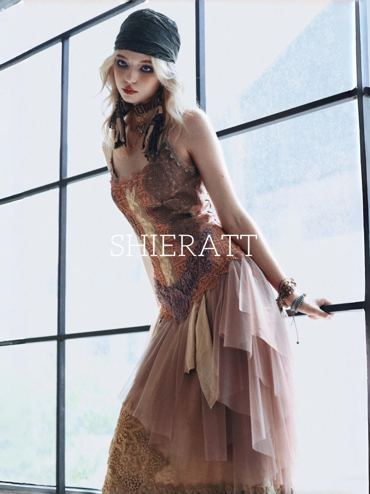 Shieratt Dipali Spaghetti Embroidered Midi Dress