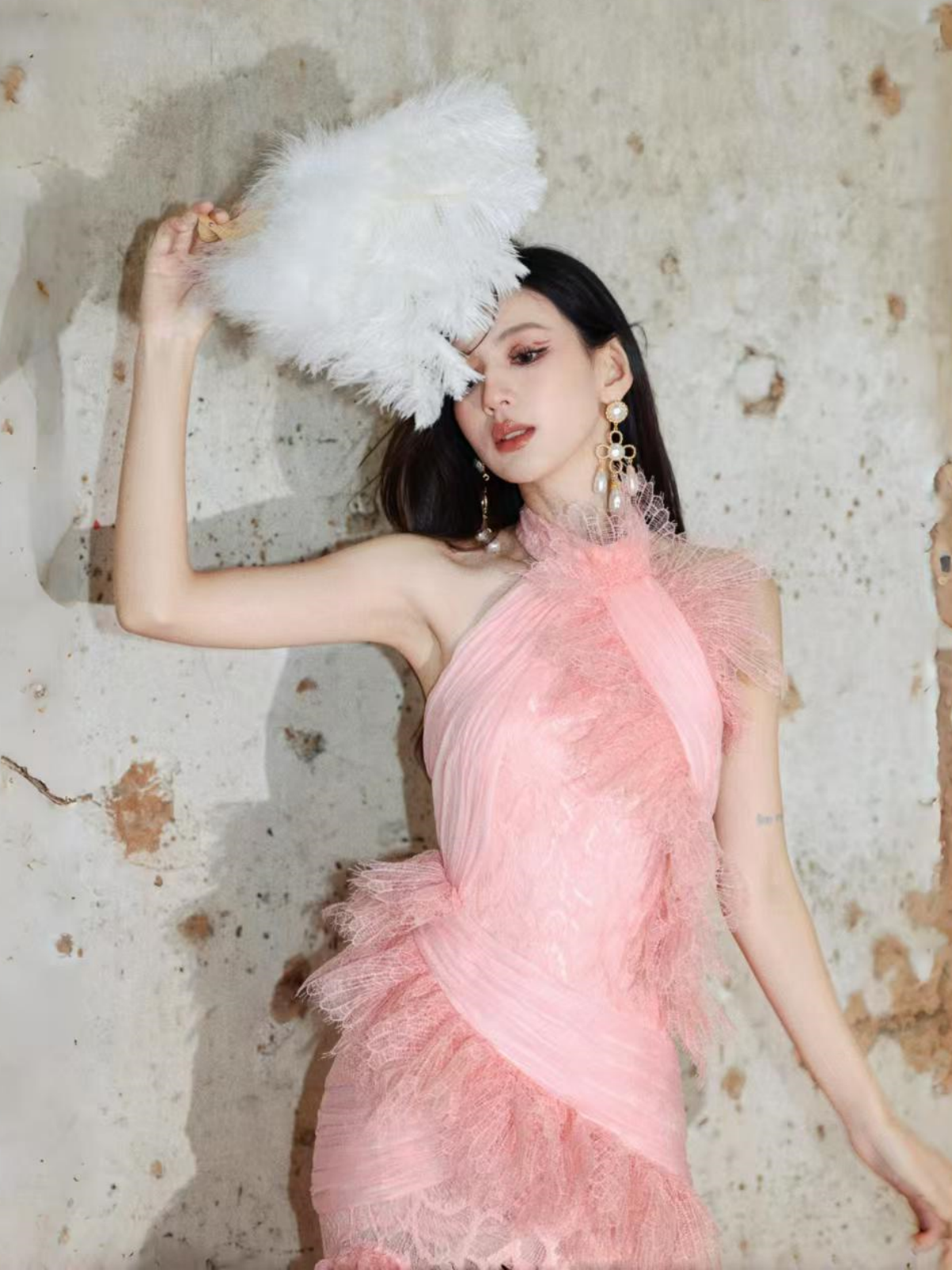 Dollytang Utahime Complex Laminated Lace Maxi Dress