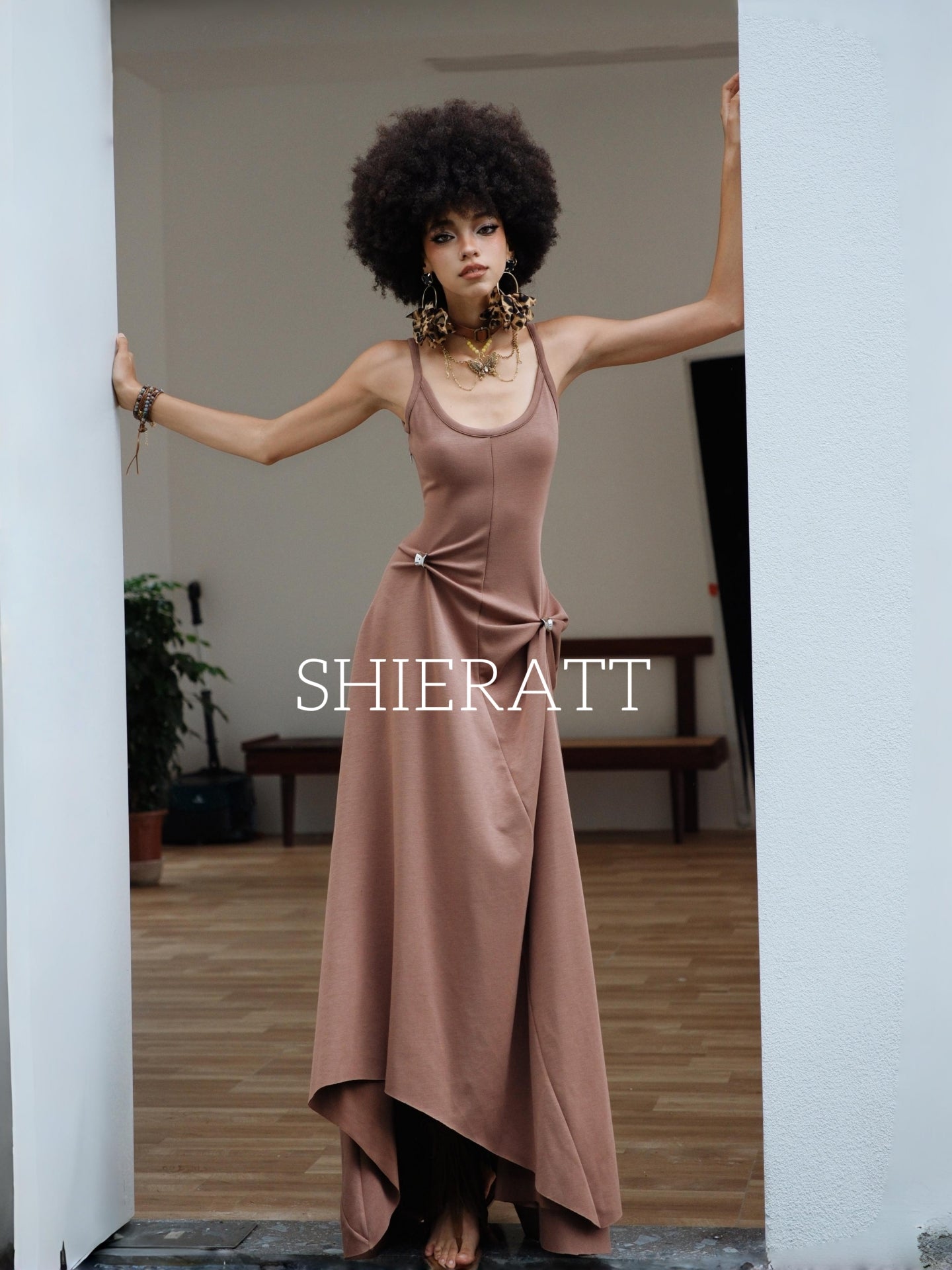 Shieratt Sirocco Spaghetti Irregular Maxi Dress
