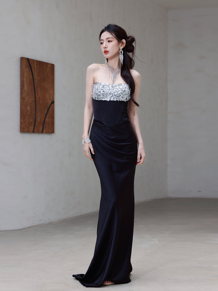 Dollytang Dora Sequin Spliced Extra Maxi Dress