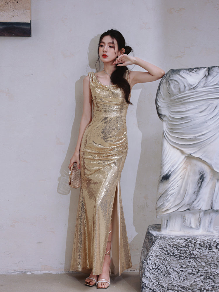 Dollytang Claire Open Back Sequin Maxi Dress