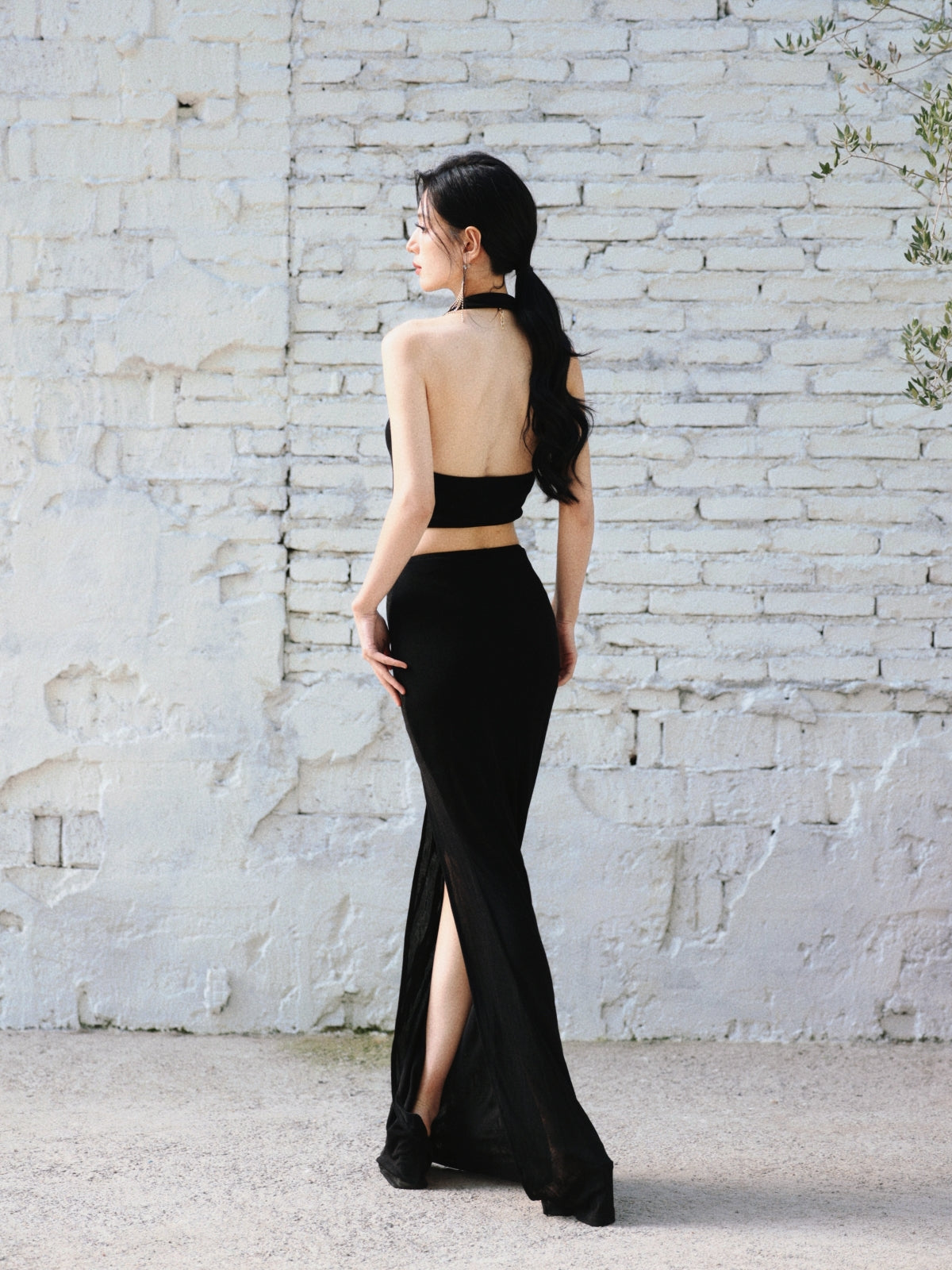cut out split maxi dress Paige
