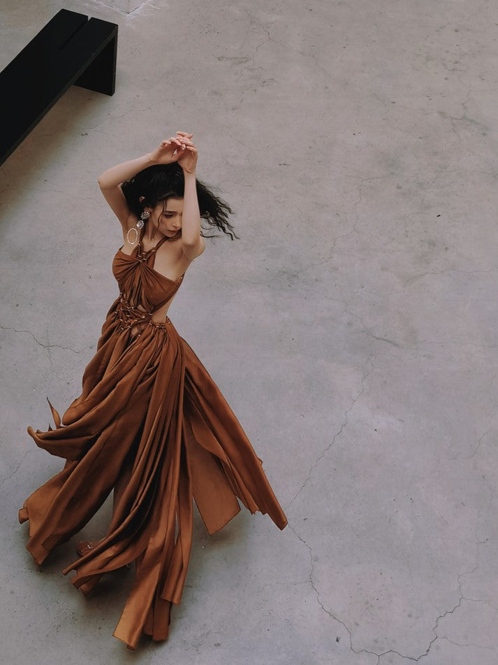 Dollytang Betty Cut-Out Ribbon Maxi Dress – dollytang