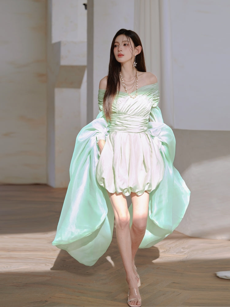 Dollytang Evangeline Off-shoulder Long Sleeve Plisse Mini Dress dollytang Dollytang Evangeline Off-shoulder Long Sleeve Plisse Mini Dress dollytang