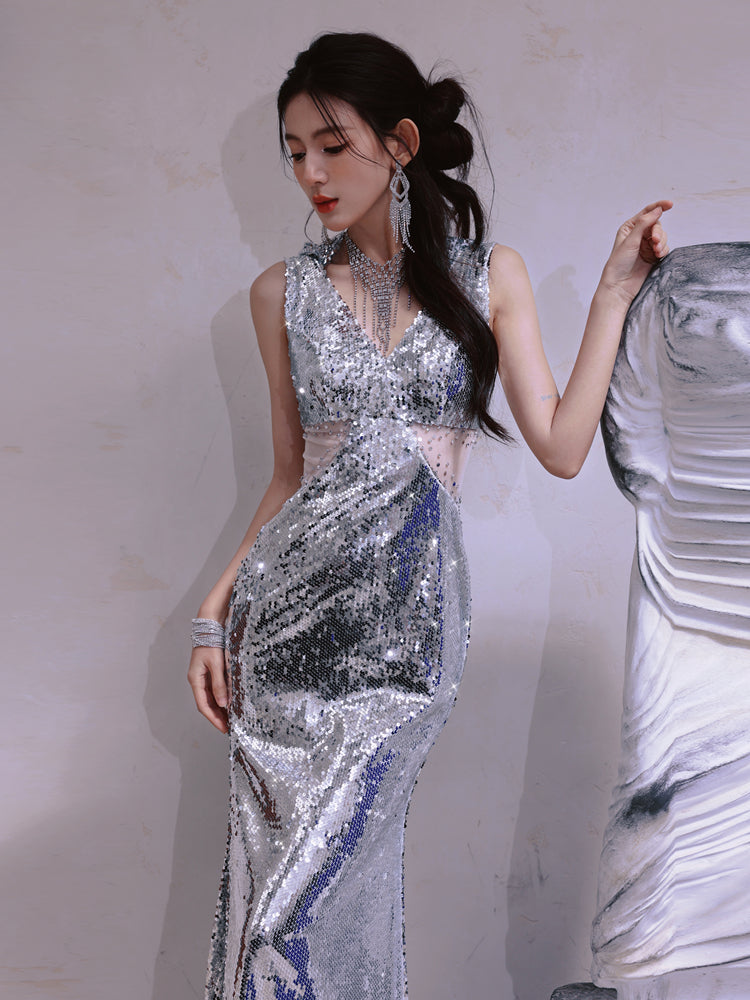 Dollytang Audrey Sequin Hooded Maxi Dress dollytang Dollytang Audrey Sequin Hooded Maxi Dress dollytang