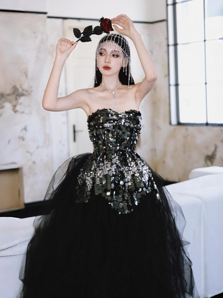 Dollytang Beryl Strapless Sequin Tutu Dress