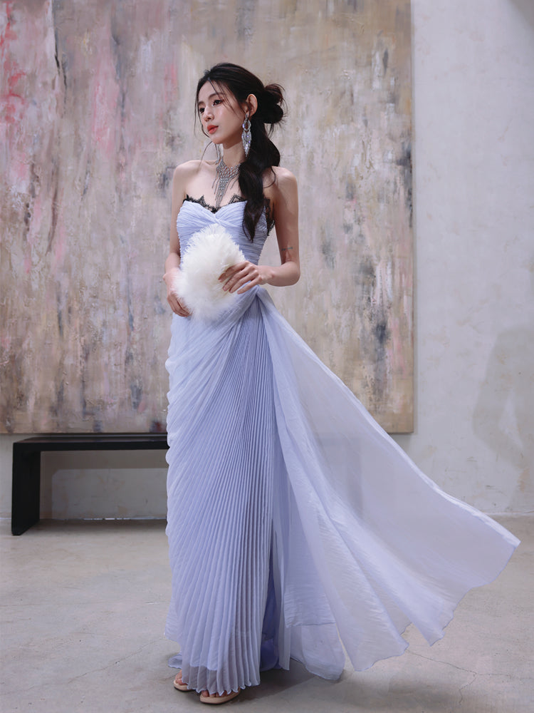 Dollytang Hilary Strapless Gathered Warp Maxi Dress