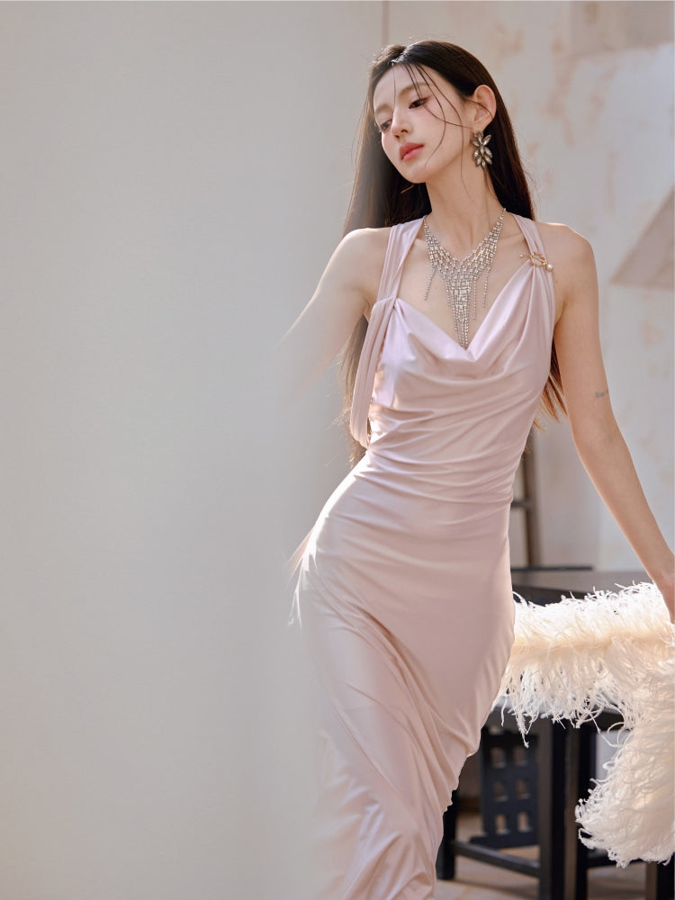 Dollytang Cynthia Halter Backless Maxi Dress